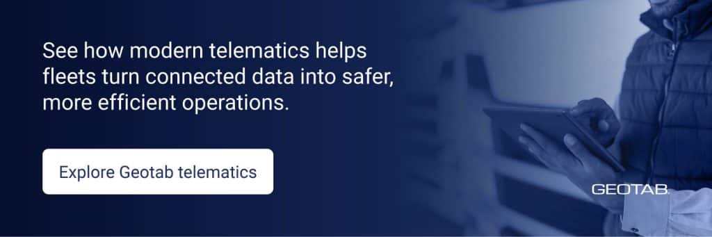 Geotab telematics information banner